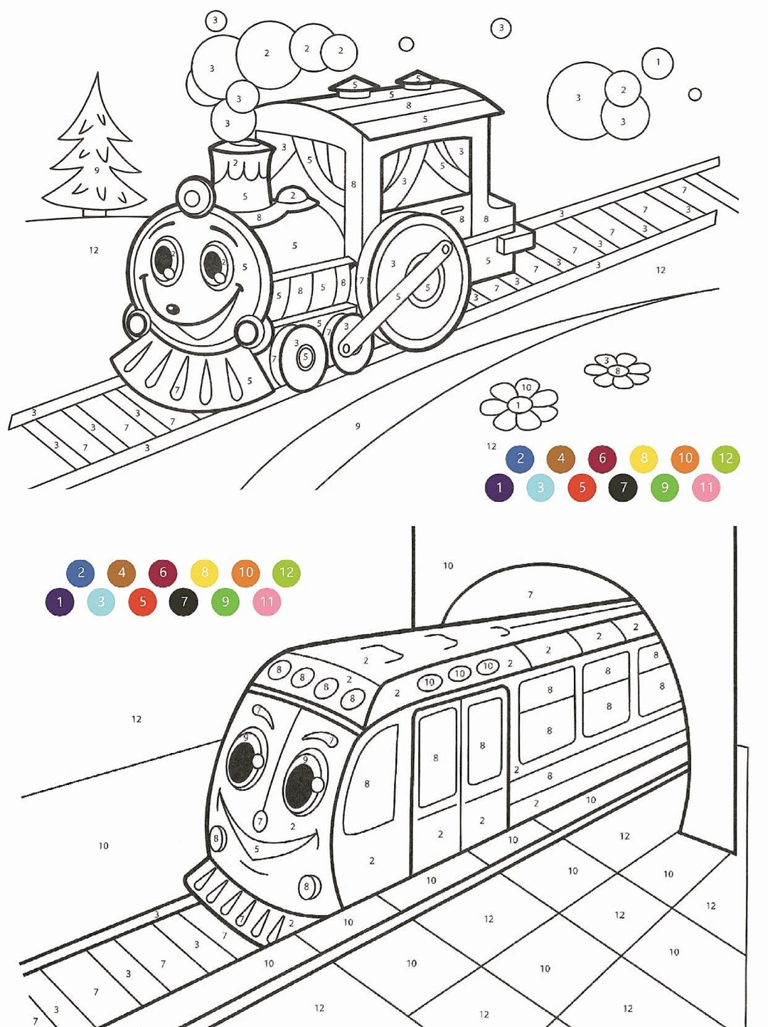 color by number christmas - free coloring pages for kids