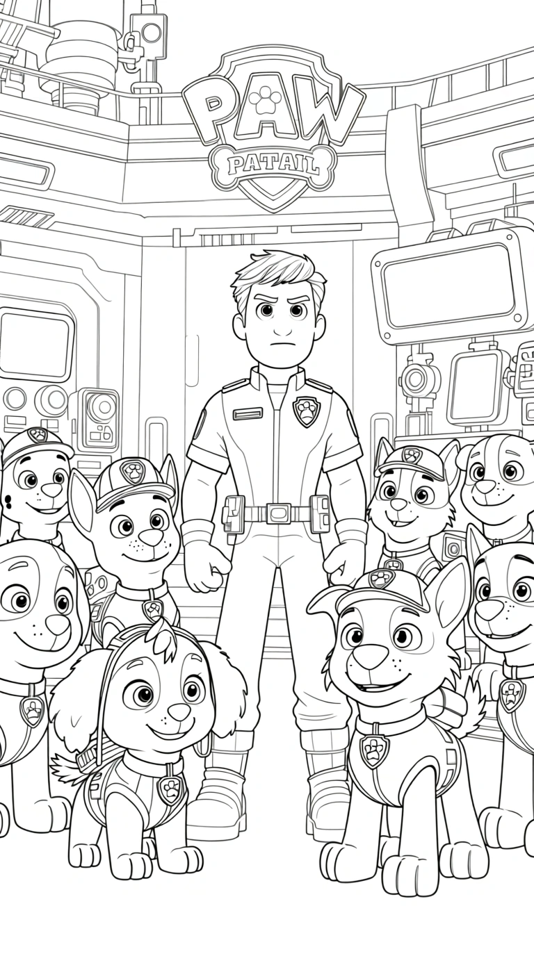 paw patrol coloring page - cute coloring pages