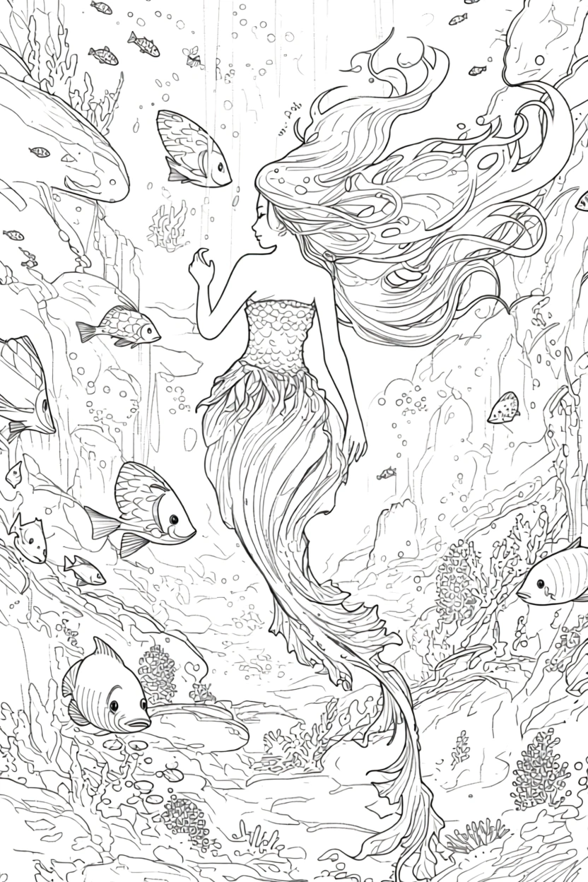 mermaid coloring pages print - cute coloring pages for kids