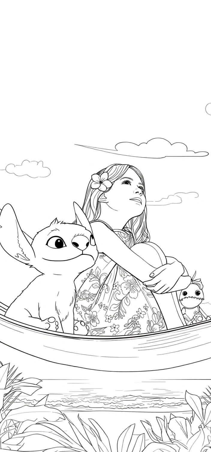 lilo and stitch coloring page - free printable coloring pages