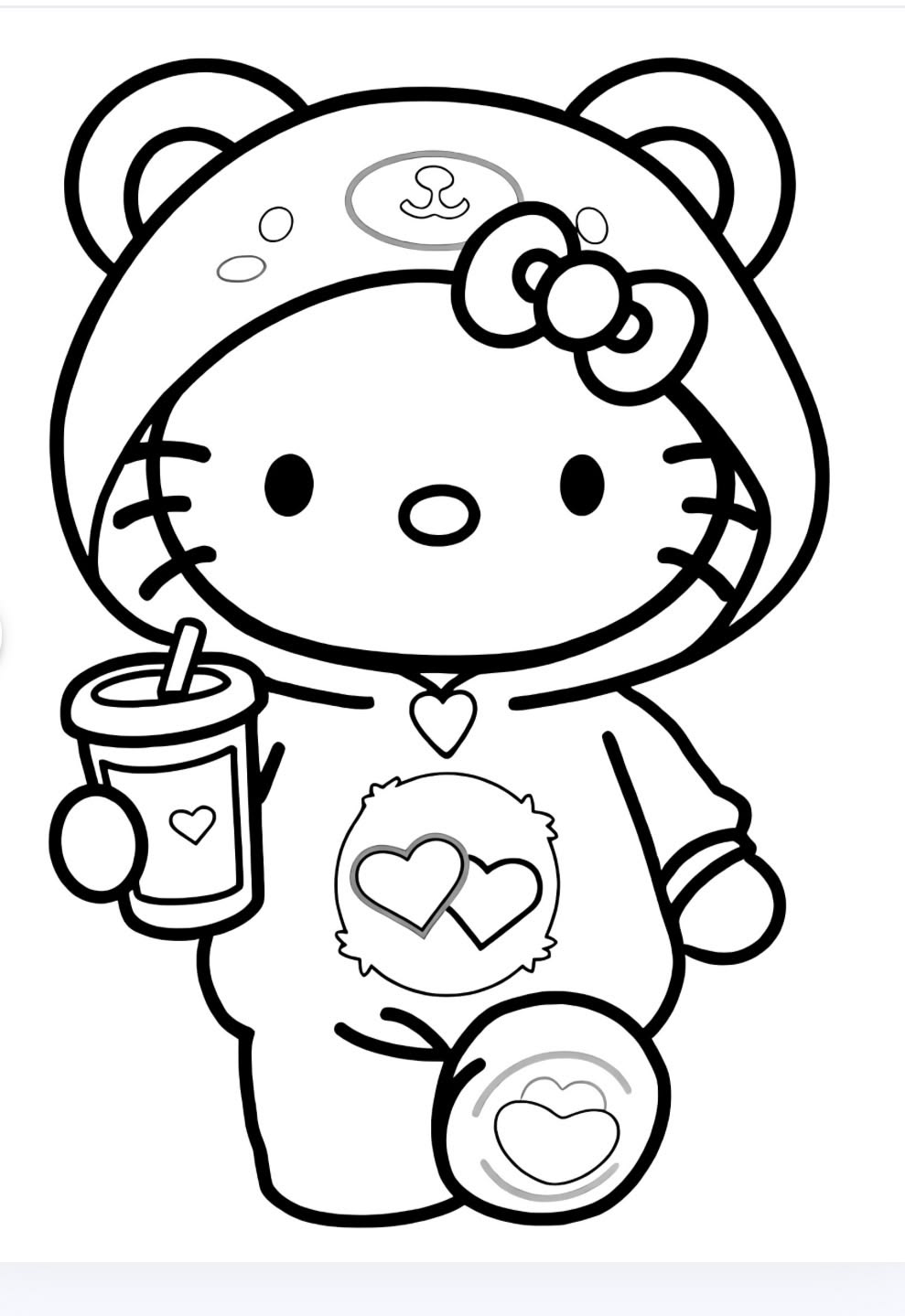 cute hello kitty coloring pages - free coloring pages for kids