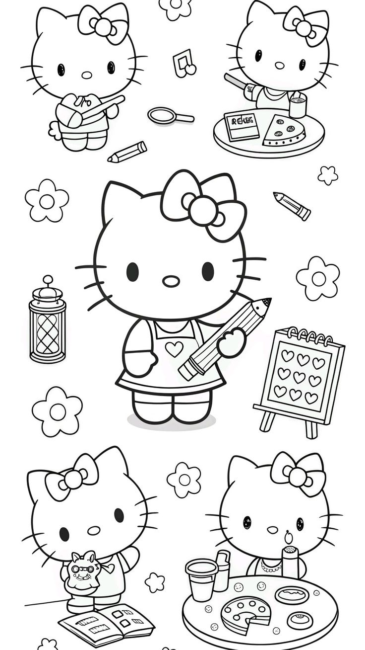 hello kitty and friends coloring pages - coloring sheet