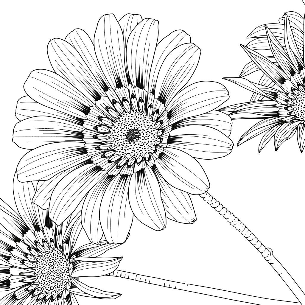 flower color pages - cute coloring pages