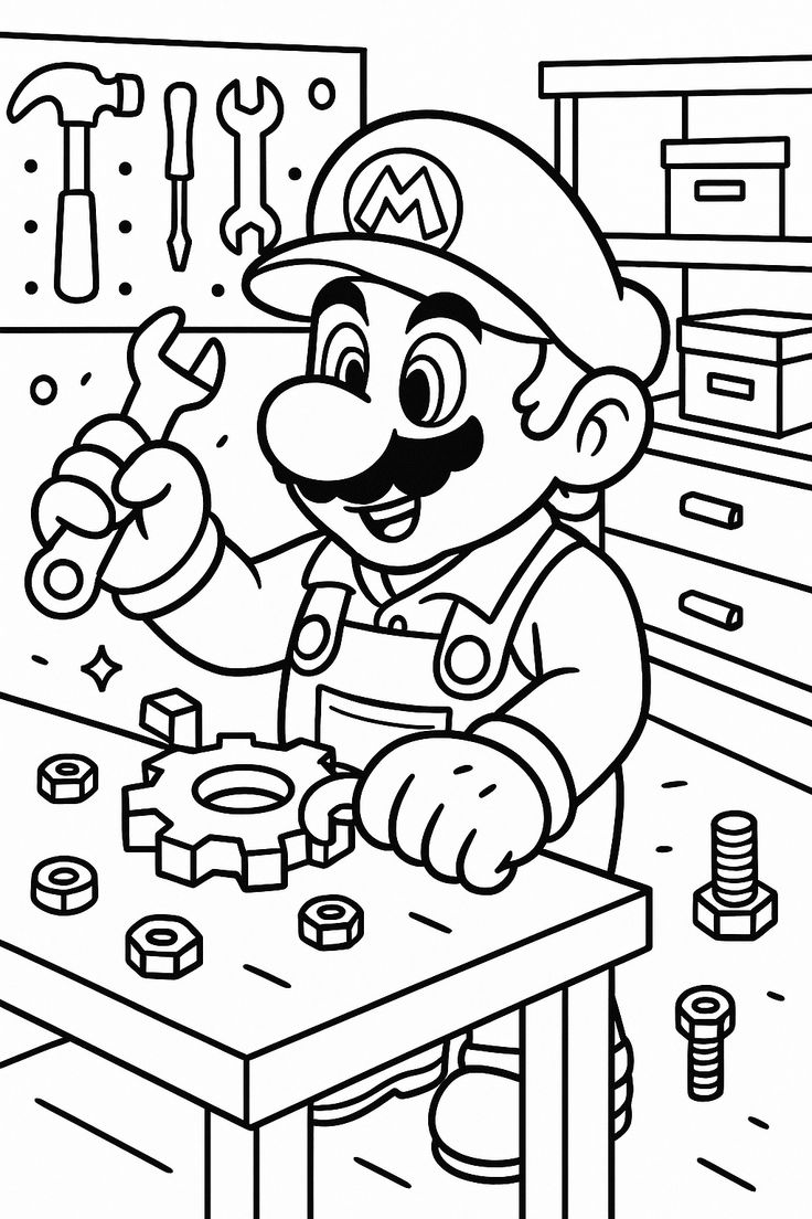 mario characters coloring pages - free coloring pages for kids