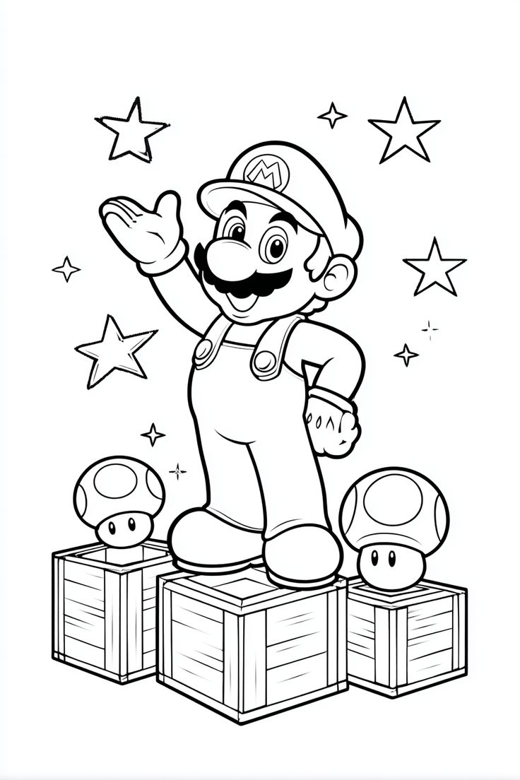 mario characters coloring pages - free coloring pages