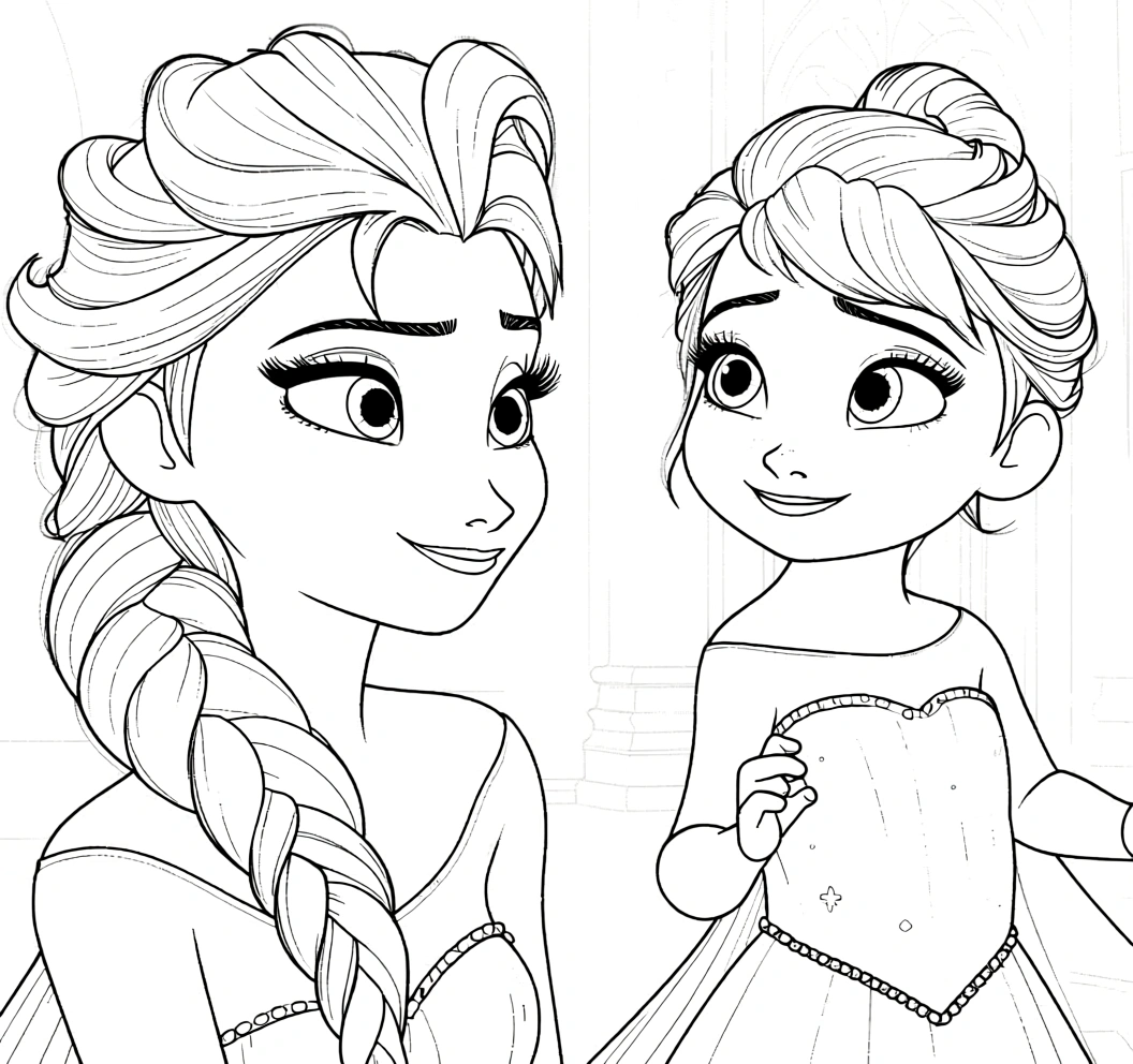 elsa color page - coloring page